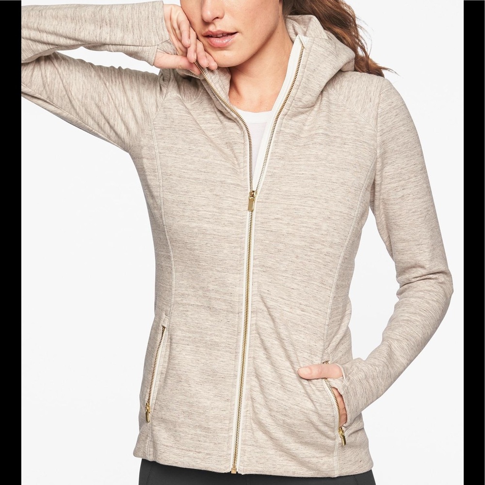 Athleta Luxe Stronger Hoodie in Oatmeal Heather
